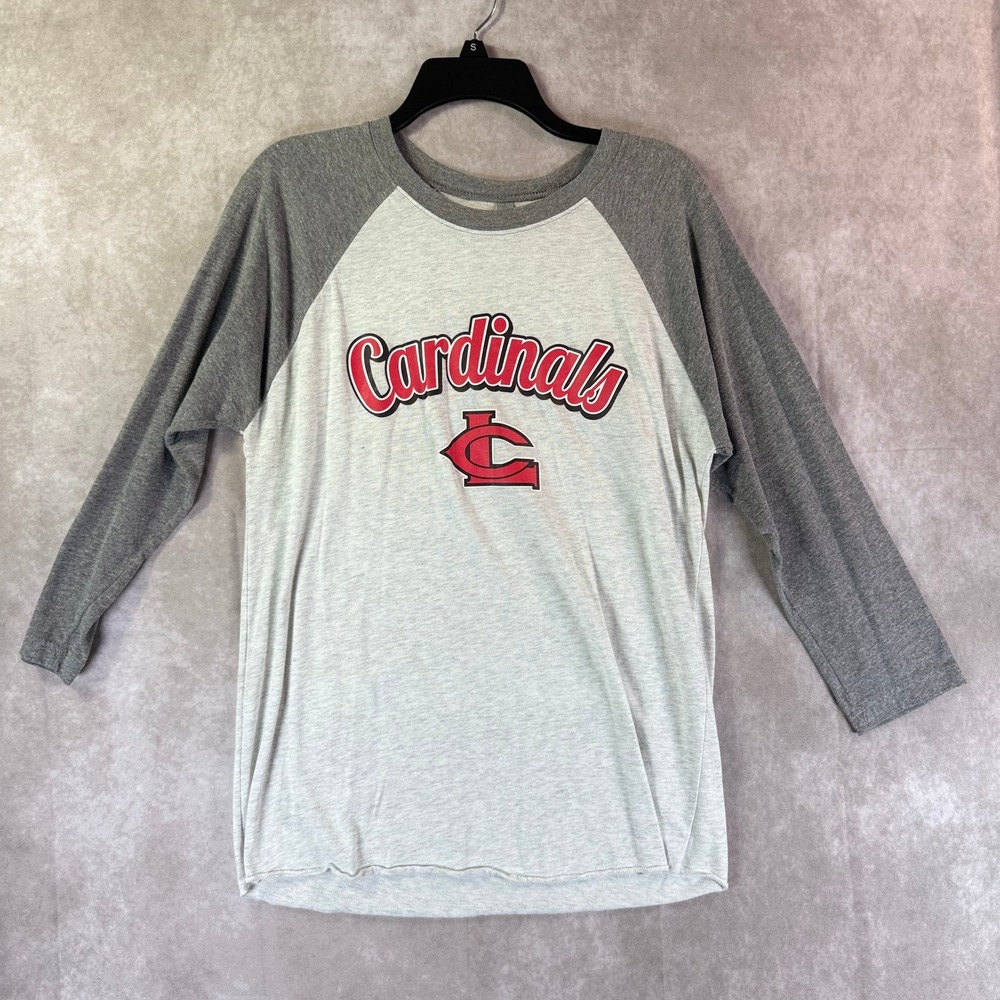 Next Level Apparel Baseball Tee Mens Medium Grey Heather Cardinals Raglan Sleeve